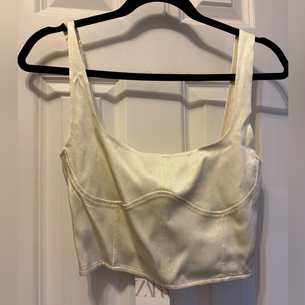 Zara Satin Top in Soft Cream